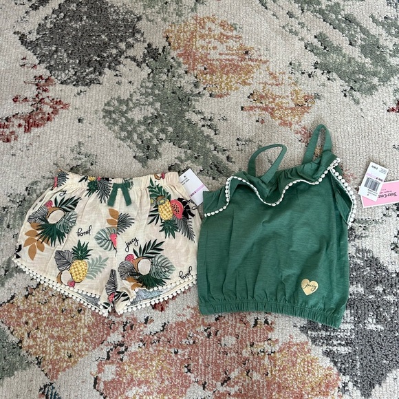 New Juicy Couture Girls Size 6 Tropical Boho Tank & Muslin Shorts Set - Picture 4 of 14